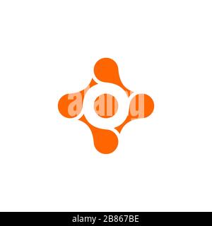 Motif d'illustration de modèle de logo ornement points orange. EPS vectoriel 10. Banque D'Images