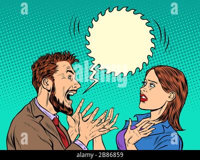l'homme et la femme contestent les émotions hurlent Illustration de Vecteur