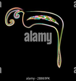 Alphabet hébreu calligraphie. Police décorative or. Lettres or dessin main. Multicolore. Illustration vectorielle sur un arrière-plan isolé. Illustration de Vecteur