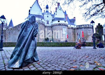 Dimanche 15 mars 2020:. Nantes, France - statue d'Anne de Bretagne Reine de France. Nantes France Banque D'Images