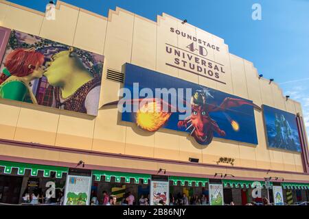 Orlando, Floride. 15 mars 2020. Vue de dessus de l'attraction Sherk 4 D à Universal Studios Banque D'Images