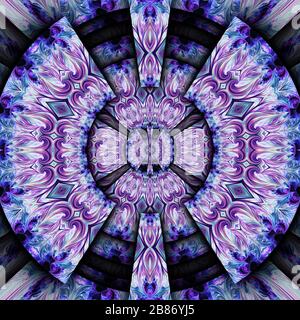 Rendu tridimensionnel de carreau de fond en plastique avec motif fractal coloré abstrait gaufré Banque D'Images