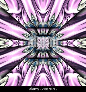 Rendu tridimensionnel de carreau de fond en plastique avec motif fractal coloré abstrait gaufré Banque D'Images