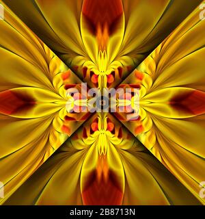 Rendu tridimensionnel de carreau de fond en plastique avec motif fractal coloré abstrait gaufré Banque D'Images