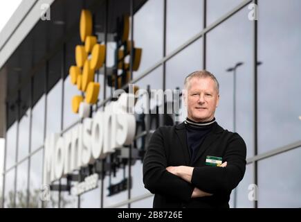 David Potts, PDG de Morrisons, au magasin Morrisons St Ives de Cambridgeshire. Banque D'Images