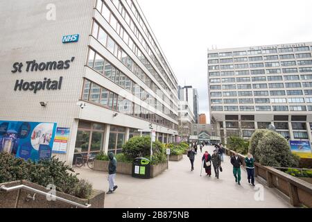 Vue générale de l'hôpital St Thomas, à Londres. Banque D'Images