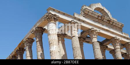 Le temple romain de Diana à Merida, Estrémadure, Espagne Banque D'Images