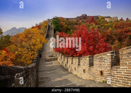 Mutianyu Grande Muraille de Chine, Beijing Banque D'Images