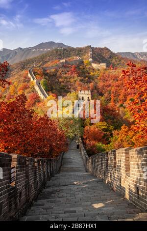 Mutianyu Grande Muraille de Chine, Beijing Banque D'Images