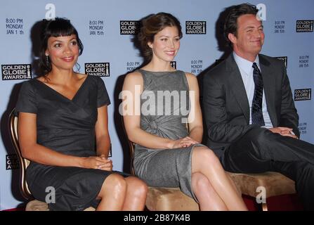 Rosario Dawson, Jessica Biel et Matthew Perry lors de la 64ème annonce annuelle de nomination au Golden Globe Awards qui a eu lieu à Beverly Hilton à Beverly Hills, Californie. L'événement a eu lieu le jeudi 14 décembre 2006. Photo par: SBM / PictureLux - référence de fichier # 33984-9544SBMPLX Banque D'Images