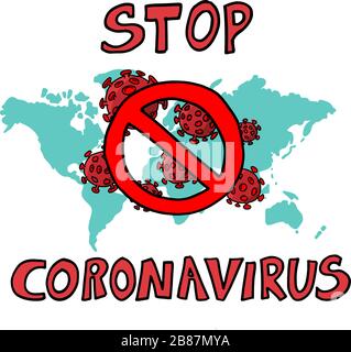 Coronavirus asiatique grippe ncov sur fond terrestre. Concept de recherche de cure et monde global. Illustration de Vecteur