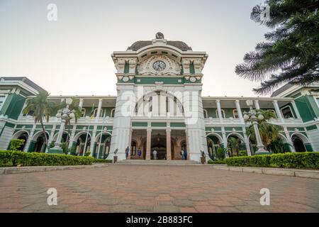 Gare historique construite par le portugais à Maputo, au Mozambique Banque D'Images