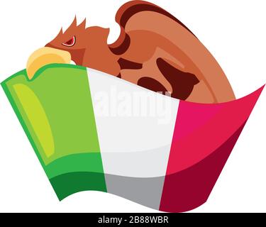 drapeau mexicain avec aigle sur fond blanc illustration vectorielle Illustration de Vecteur