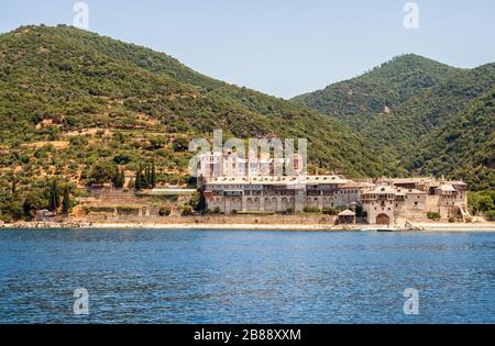 Monastère de Xenophontos sur le Mont Athos en Grèce Banque D'Images