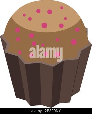 Icône mangosteen à cupcake, style isométrique Illustration de Vecteur