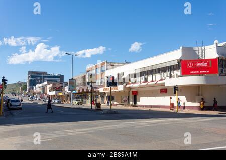 Gwamile Street dans le centre-ville, Mbabane, Royaume d'Eswatini (Swaziland) Banque D'Images