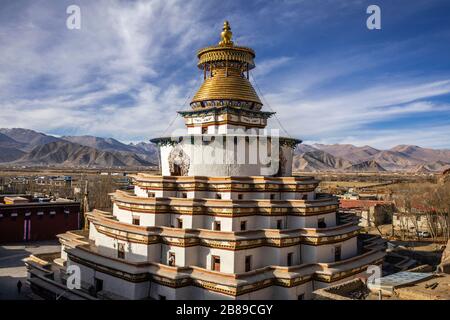 Kum Bum Chorten pyramide pièce maîtresse à Gyangze, Tibet Banque D'Images