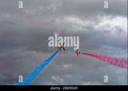 Les flèches rouges vues à la RAF Leuchars International Airshow 2011 Banque D'Images