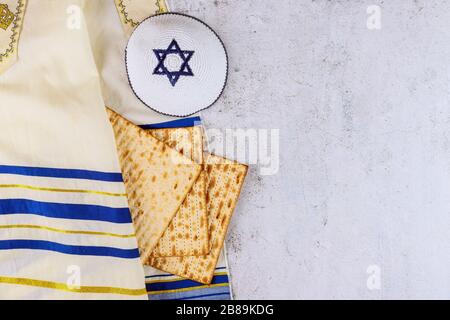 Le judaïsme fêtes juives religieuses matza sur pâque Banque D'Images