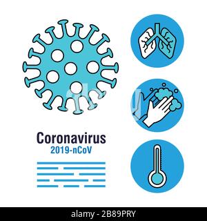 infographie covid 19 avec icônes de réglage Illustration de Vecteur