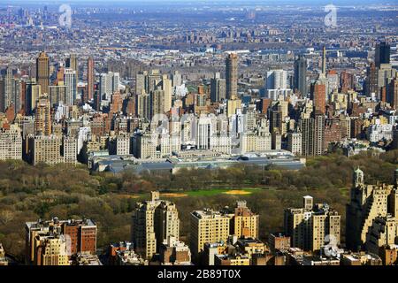 , Metropolitan Museum of Art dans le Central Park of New Yorks, quartier de Manhattan, 12.04.2009, vue aérienne, États-Unis, New York City Banque D'Images