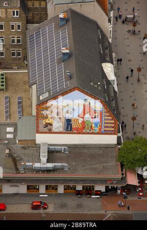 , peintures murales dans le quartier Martin-Luther-Viertel à Hamm, 02.07.2011, vue aérienne, Allemagne, Rhénanie-du-Nord-Westphalie, région de la Ruhr, Hamm Banque D'Images