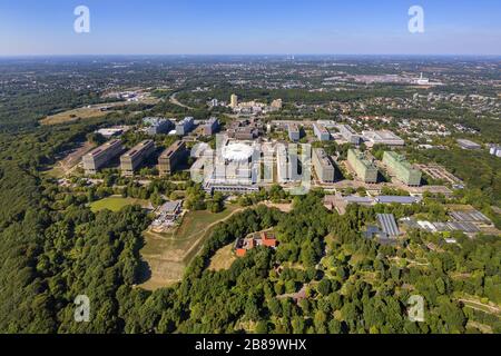 , campus de l'Université RUB de Bochum, 05.09.2013, vue aérienne, Allemagne, Rhénanie-du-Nord-Westphalie, région de la Ruhr, Bochum Banque D'Images