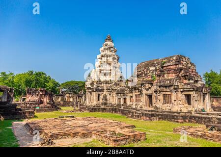 Prasat Phanom WAN Historical Park, Nakhon ratchasima, Thaïlande. Construit à partir de grès à l'époque des Khmers anciens Banque D'Images