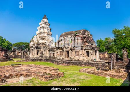 Prasat Phanom WAN Historical Park, Nakhon ratchasima, Thaïlande. Construit à partir de grès à l'époque des Khmers anciens Banque D'Images