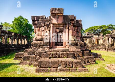 Prasat Phanom WAN Historical Park, Nakhon ratchasima, Thaïlande. Construit à partir de grès à l'époque des Khmers anciens Banque D'Images