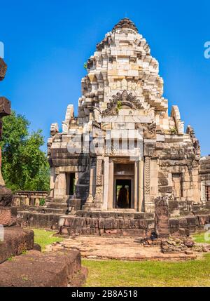 Prasat Phanom WAN Historical Park, Nakhon ratchasima, Thaïlande. Construit à partir de grès à l'époque des Khmers anciens Banque D'Images