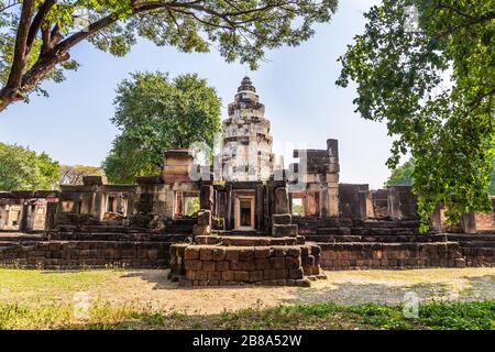 Prasat Phanom WAN Historical Park, Nakhon ratchasima, Thaïlande. Construit à partir de grès à l'époque des Khmers anciens Banque D'Images