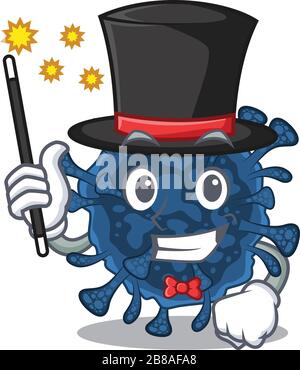 Charmant dessin de dessin animé de décacovirus comme un style magicien Illustration de Vecteur