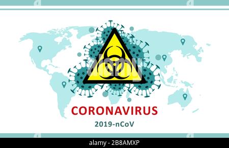 Signez les risques biologiques. Arrêter le coronavirus. Éclosion de coronavirus. Danger de coronavirus et maladie à risque pour la santé publique et éclosion de grippe. Pandémique médicale Illustration de Vecteur