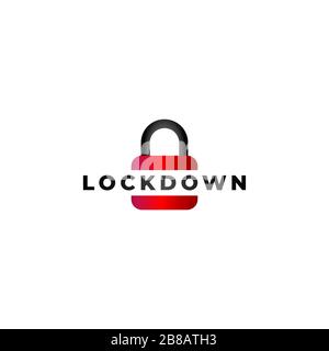 Illustration du panneau de verrouillage isolée sur fond blanc. Icône de cadenas rouge concept de logo de sécurité. Élément de conception de protection. Verrouiller le modèle de logo Illustration de Vecteur
