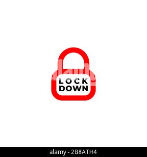 Illustration du panneau de verrouillage isolée sur fond blanc. Icône en forme de cadenas rouge. Concept de logo d'avertissement. Élément de conception de protection. Verrouiller le modèle de logo Illustration de Vecteur
