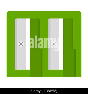 Taille-crayon vert isolé sur fond blanc. Style de dessin animé. Illustration vectorielle pour n'importe quelle conception. Illustration de Vecteur