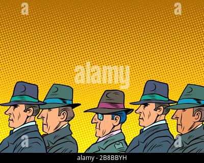 foule d'hommes d'affaires ou délégation de fonctionnaires Illustration de Vecteur