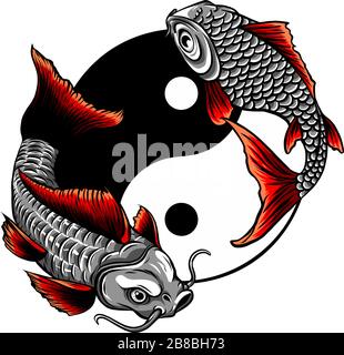 Illustration vectorielle du logo Fish Yin Yang Illustration de Vecteur