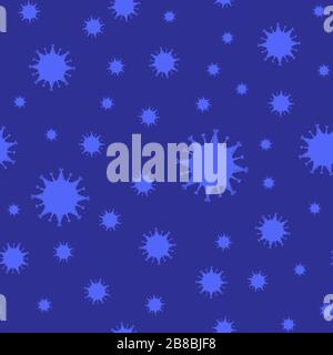 Arrêter la pandémie Novel Coronavirus signe isolé sur fond bleu. Répétition transparente Illustration de Vecteur