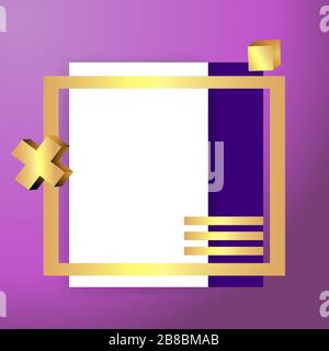 Scène dorée métallique avec formes géométriques flottantes, carrée avec plate-forme en papier, fond minimal réaliste, scène tridimensionnelle en couleur noire pour le produit p Illustration de Vecteur