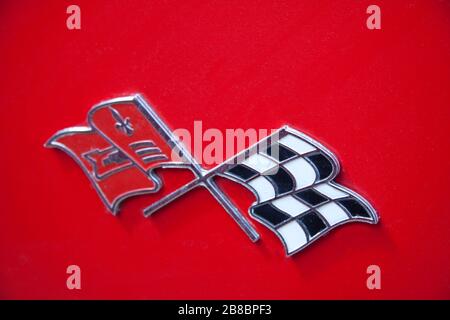 Badge Corvette pour voiture de sport Banque D'Images