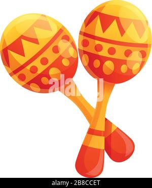 Deux icônes de maracas. Dessin animé de deux icônes vectorielles maracas pour la conception de sites Web isolés sur fond blanc Illustration de Vecteur