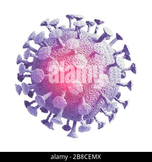 Coronavirus COVID-19 ou 2019-nCov nouveau concept de coronavirus resposible pour l'éclosion de grippe asiatique et les coronavirus de grippe comme souche dangereuse de grippe Banque D'Images