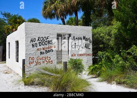 Ancien édifice Anna Maria City Jail sur l'île Anna Maria, en Floride Banque D'Images