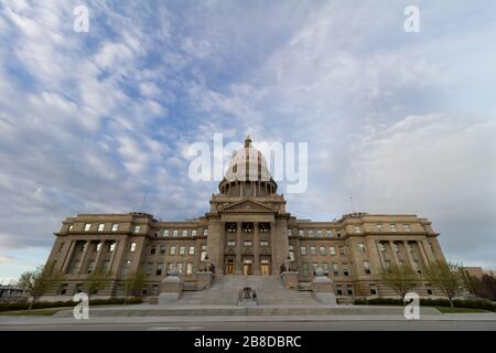 Vue ultra-large de la capitale boise Banque D'Images