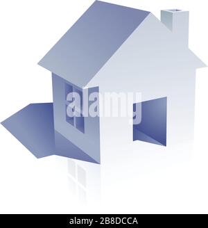 Design emblématique simple de la maison et de la maison en bleu. Il peut être utilisé comme symbole ou logo immobilier. Illustration de Vecteur
