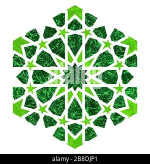 Décor islamique vert. Banque D'Images