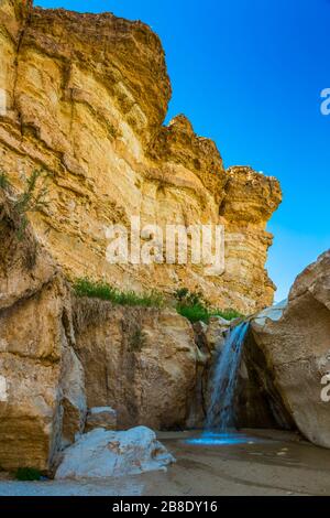 Chute d'eau dans une oasis de montagne. Banque D'Images