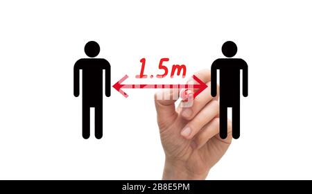 Concept de maintien de la distance sociale due à l'alerte de virus Banque D'Images